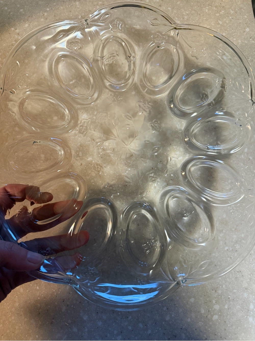 Anchor Hocking Savannah clear glass 12-inch deviled egg tray